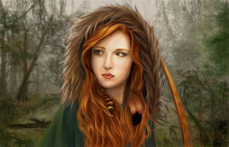 Redhead Fantasy Girl Painting Art Wallpapers HD / Desktop and Mobile ...