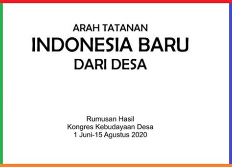 31 oktober 2019 oleh gestama. Arah Tatanan Baru Indonesia dari Desa - Info Desa