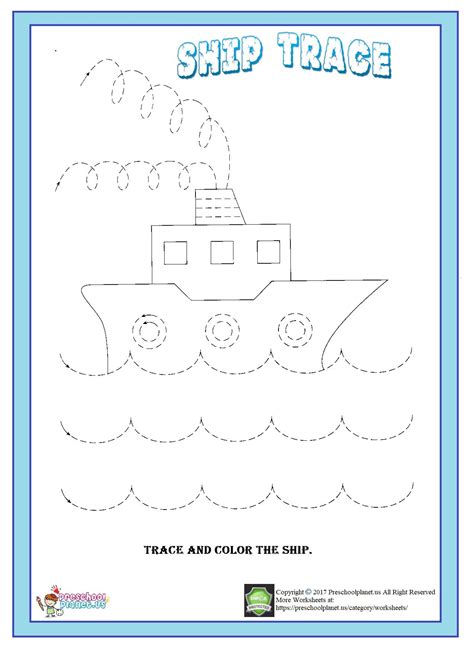 Our collection of free writing worksheets starts with helping build the fine motor skills necessary to become an early writing. Ship Trace Worksheet | Worksheet For Kids | Worksheets For ...