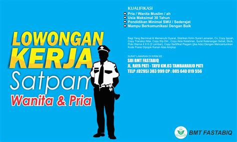 Informasi lowongan kerja resmi untuk lowongan kerja cpns, bumn, dan multinasional company tahun 2020. Lowongan Kerja SATPAM, WANITA & PRIA