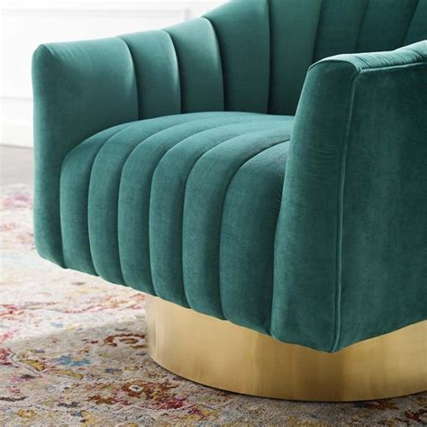 We have all types of accent chairs to fit your needs. Buy Modern Teal Blue Tufted Velvet Swivel Accent Chair Buoyant