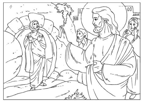 This event would reveal jesus' power over death and strengthen the resolve of those wanting to kill jesus, but the circumstances. Jesus Raises Lazarus From The Dead - Coloring Page ...