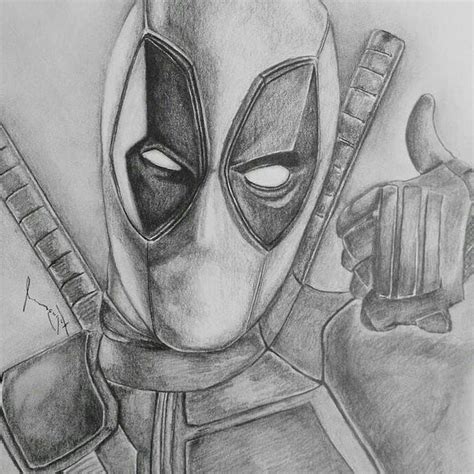 Easy doodles to create for everyone. deadpool inspired, black and white, pencil sketch, what to ...