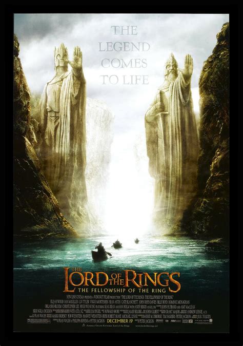 The film series is made up of three sequels titled the lord of the rings: LORD OF THE RINGS FELLOWSHIP OF THE RING CineMasterpieces ...