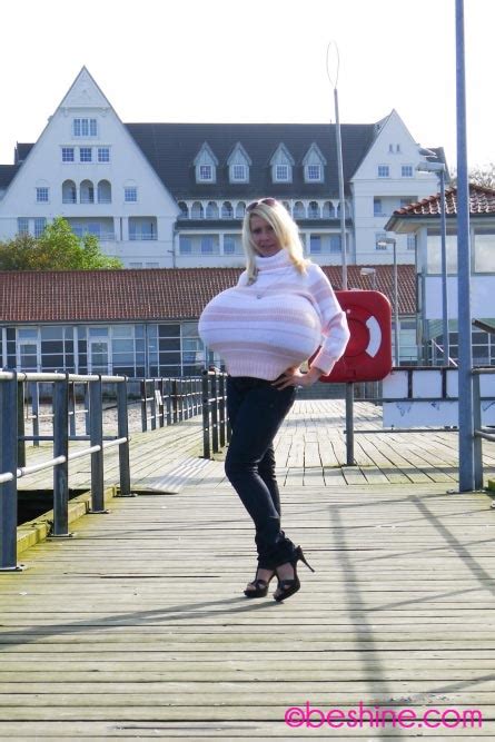 Blonde dutchie giving head and more. Beshine stretching out her sweater outdoors - The Boobs Blog