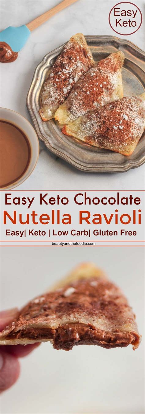 64+ best keto dessert recipes | best low carb desserts. Easy Keto Chocolate Nutella Ravioli | Beauty and the Foodie | Low carb recipes dessert, Keto ...