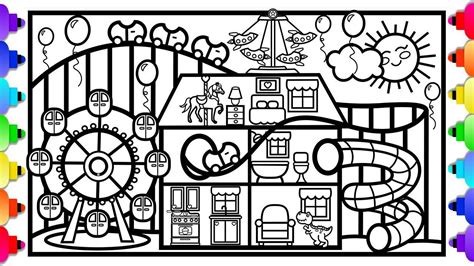 We have collected 38+ roller coaster coloring page images of various designs for you to color. GLITTER FUN House with Roller Coaster and Ferris Wheel ...