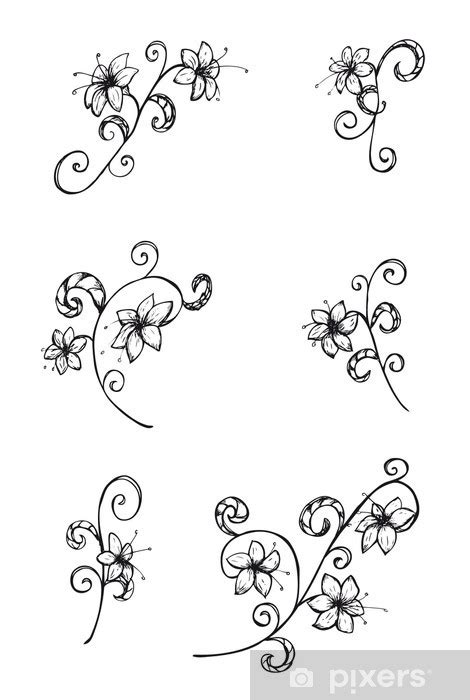 Grafici disegno di fiori arte del fiore illustrazioni floreali disegno fiori astratto arte che ispira schema. Carta da Parati Fiori, piante, decorazione, disegno, fiori ...