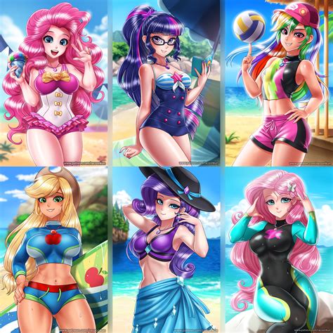 The legend of the cursed game. Image Pack EQG Swimsuits - Spike el Clopero