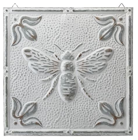 The units in a beehive ceiling are made from aluminum in 600x600mm and are divided into 100x100mm squares. Distressed White Bumble Bee Ceiling Tin | Tin ceiling, Tin ...