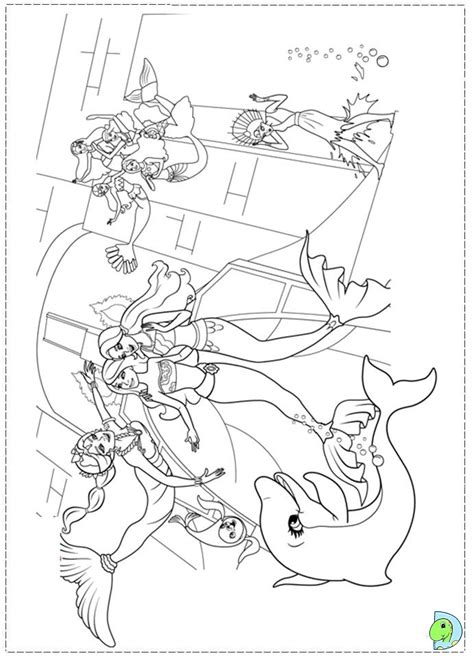 Even the background water can be colored in dark blue for depth. Barbie in a Mermaid Tale coloring page- DinoKids.org