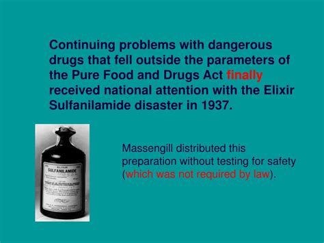 The most commonly encountered drugs currently controlled under the misuse of drugs legislation. PPT - History of Federal Regulations Food and Drug ...