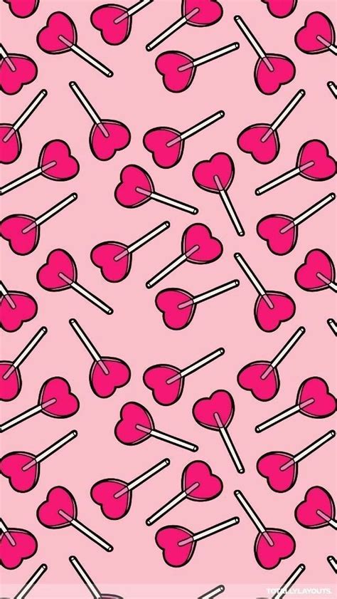 pink heart lollipops | Pattern wallpaper, Aesthetic iphone ...