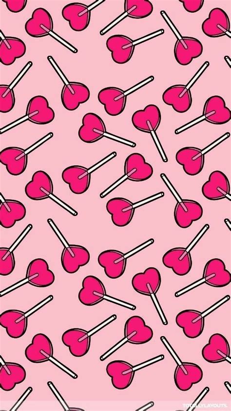 Minimalist aesthetic seamless pattern with pink hearts. pink heart lollipops | Pattern wallpaper, Aesthetic iphone ...