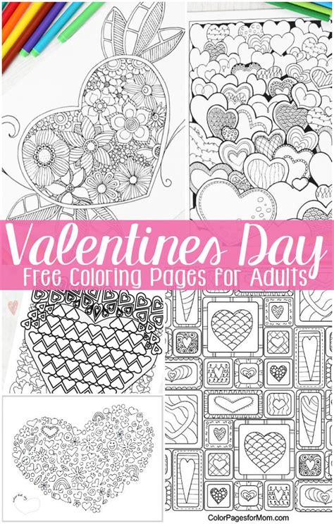 Valentine´s day coloring pages printable coloring pages for kids: Free Valentines Day Coloring Pages for Adults - Easy Peasy ...