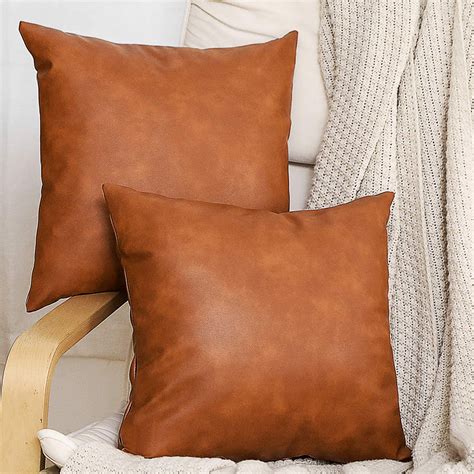 Maybe you would like to learn more about one of these? DecorX 2-Pack Faux Leather Accent Throw Pillow Cover 18x18 ...