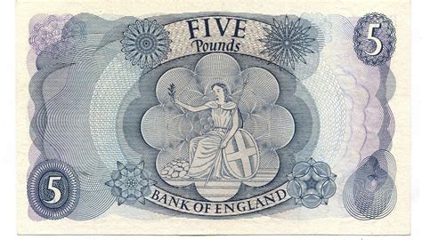 Aber noch heute begegnen wir römischen zahlen an vielen gebäuden und museen. Großbritannien, 5 Pounds (1963-1971) Bank of England, II ...