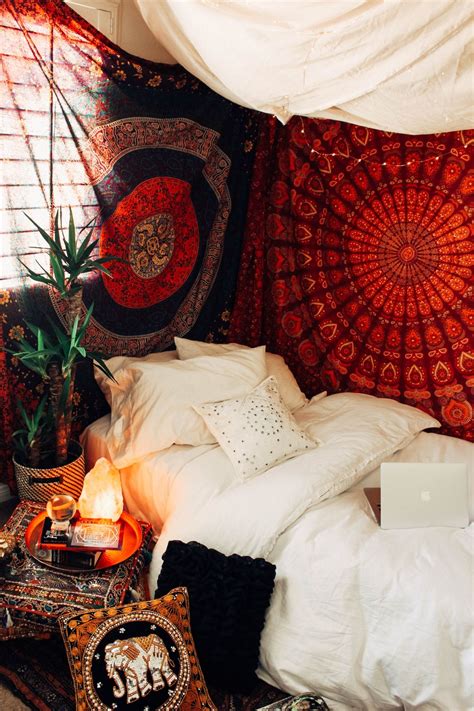 I love the vines with the modern retro dresser. 40 Bohemian Bedrooms To Fashion Your Eclectic Tastes After