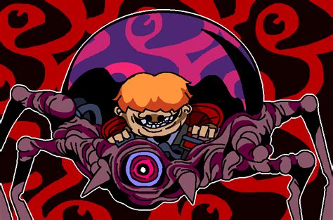 From the exploding statue emerges porky in a gigantic version of his mother 3spider mech, but he is quickly defeated by ness and lucas in a boss battle. PORKY by DecapiTATO on Newgrounds