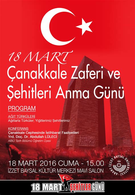 18 Mart Çanakkale Zaferi ve Şehitleri Anma Günü Programı ...