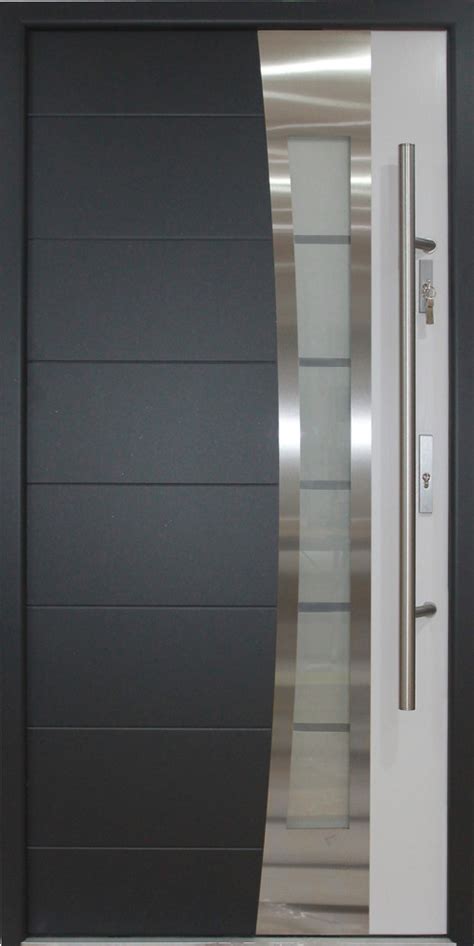Steel and fiberglass doors are among the more popular entry door materials today, due to their relative strength and durability, especially when. Stainless Steel Modern Entry Door, Gray and White Finish ...