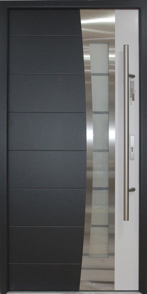 We deliver & install wooden, steel, electric, hormann or garador brands uk wide! Stainless Steel Modern Entry Door, Gray and White Finish ...