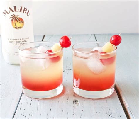 Amaretto, pineapple tid bits, pineapple juice 10 Best Malibu Coconut Rum Drinks Recipes