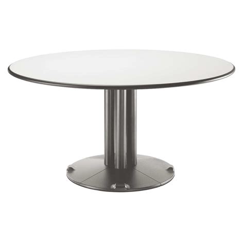 Table ronde avec pied central fixe