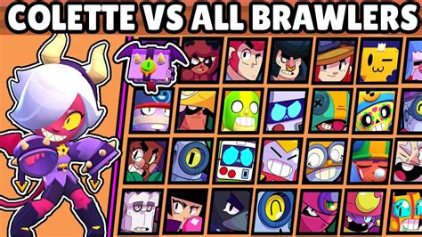 Se enfrentarán en una amplia variedad de pruebas, en las que se pondrán en juego todas las características de cada personaje, su daño, resistencia, velocidad, recarga de ataques, utilidad para atacar y defender. COLETTE vs TODOS LOS BRAWLERS | NUEVA BRAWLER CROMÁTICA ...