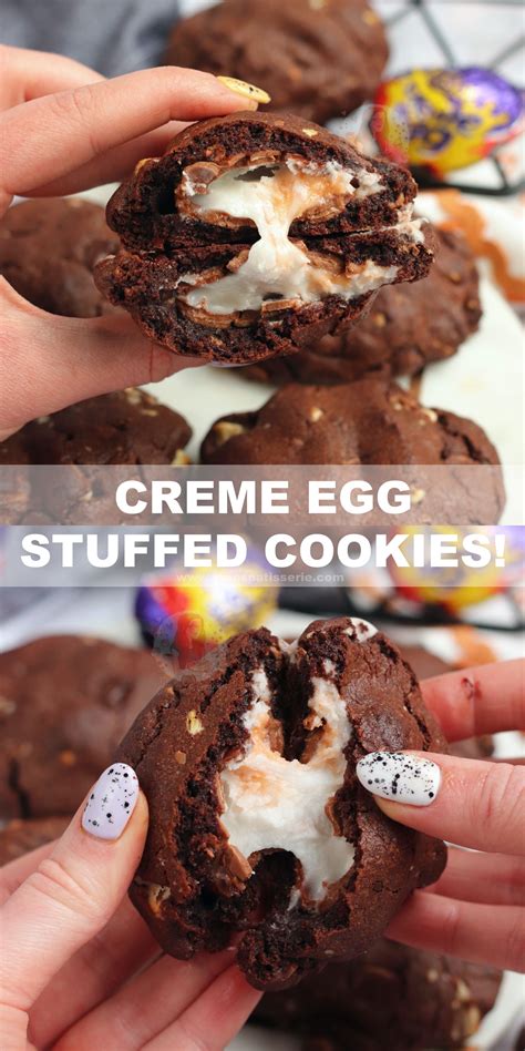 Cadbury creme egg desserts are all i want this easter. Creme Egg Stuffed Cookies! in 2020 | Easter desserts ...