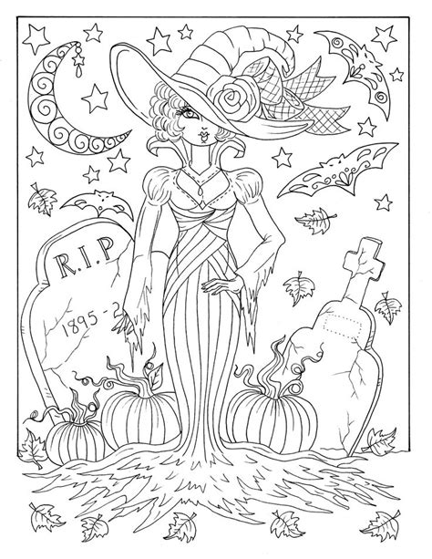 Halloween cat coloring page from halloween category. 5 Pages magical Witches Halloween magic Coloring pages ...