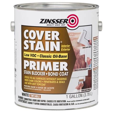 Apply this versatile primer to walls, ceilings, doors, trim, fascia, soffits, foundations, railings, and related paintable surfaces on both interior and exterior. My Review of Zinsser Cover Stain Primer | Stained trim ...