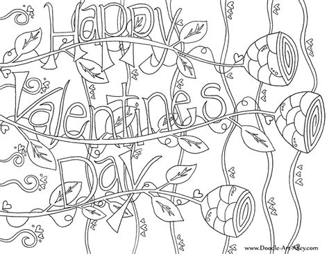Help your kids celebrate by printing these free coloring pages, which they can give to siblings, classmates, family members, and other important people in their lives. Valentines Day Coloring Pages - DOODLE ART ALLEY