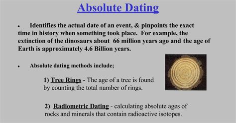 Specifically, a process called radiometric dating allows scientists to determine the ages of objects, including the ages of rocks, ranging from thousands of years old to billions of years old to a marvelous degree of accuracy. How can isotopes be used in absolute dating | Isotopes ...