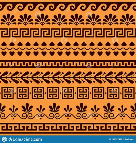 Floral designs are a classic choice for bathroom drapes, and they can easily be matched to any bathrooms color scheme. Greek Seamless Vector Pattern Set - Ancient Floral And ...