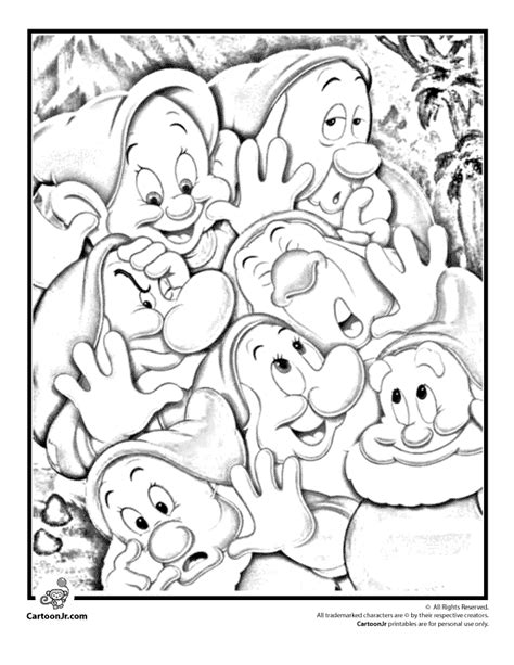 Use these images to quickly print coloring pages. Seven Dwarfs Coloring Page | Woo! Jr. Kids Activities ...