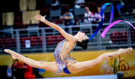 She is the first italian individual to win the silver medal at the world champ. Milena Baldassarri of Italy during Individual All-Around ...