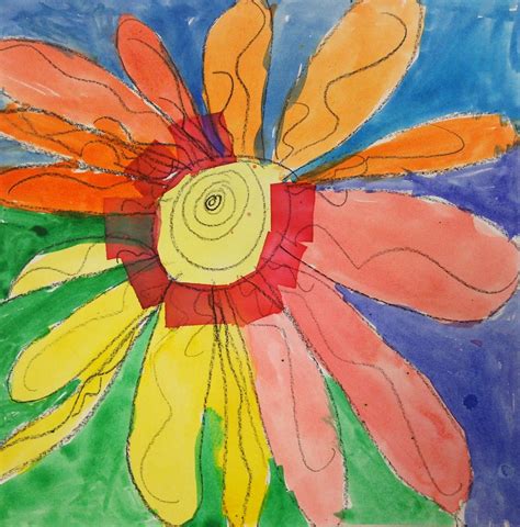 I introduce georgia o'keeffe with prints and colored overheads taken from books, along with parts of the video on georgia o'keeffe. 1st Grade Georgia O'keeffe Flowers... | Childrens art ...