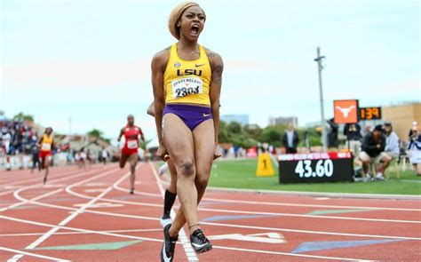 Fast enough to break the women's 100m collegiate record and celebrate midway through the race. LSU Freshman Sha'carri Richardson IS FAST