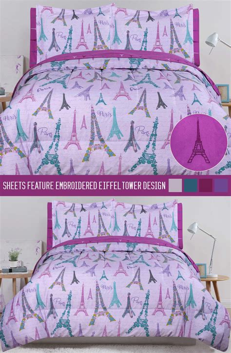 It is a reversible eiffel tower bedding set bed comforter. Details about Twin Full Queen Paris Comforter and Sheet ...