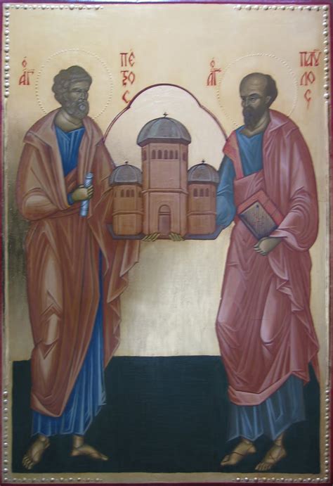 Biserica sfinţii apostoli petru si pavel. Byzantine-Orthodox-Icons: Sfintii Apostoli Petru si Pavel