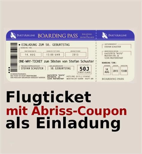 Flugticket vorlage zum bearbeiten kostenlos: Flugticket Gutschein Vorlage Schönste Pdf Einladung 50 ...