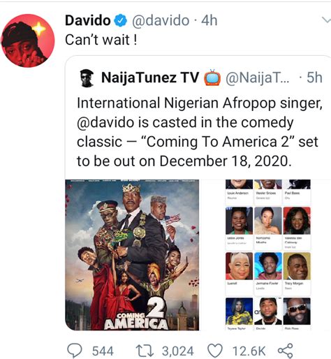 The trailer for eddie murphy's long awaited coming to america sequel has been released. Davido to feature in "Coming to America 2"