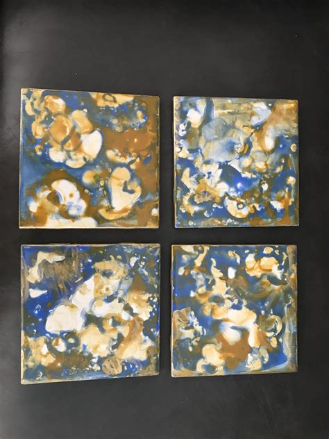 These aren't used to paint pottery and china plates, but instead, are latex paints that contain something called, ceramic microspheres. Coasters - Acrylic paint and alcohol on 4x4 ceramic tiles ...