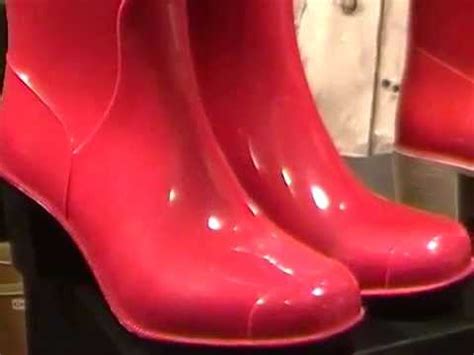 This is a clip for you! red high heeled rubber rain boots - YouTube