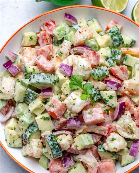 Cooked shrimp can be stored in a sealed bag or ziplock for no longer than three days, even in the coldest part of your fridge. Creamy and Healthy Shrimp Avocado Salad | Healthy Fitness ...