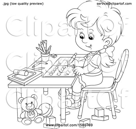 In this tutorial i show you how to add some professional effects to create letterheads that pop. Clipart of a Lineart School Girl Writing Letters at Her ...