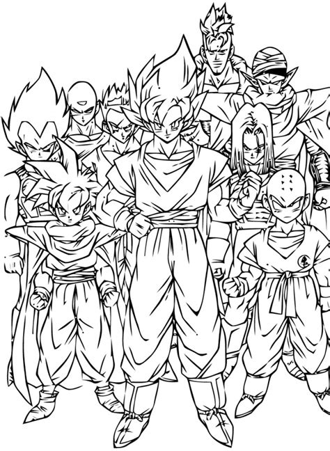 Contact coloriages à imprimer on messenger. Coloriage Dragon Ball Z Personnages dessin gratuit à imprimer