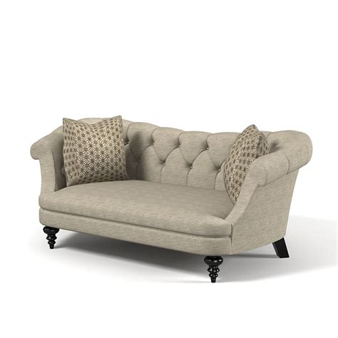 Ethan allen traditional classics sofa round arm tufted bk floral gold gray ivory. 3d model of classic traditional tufted