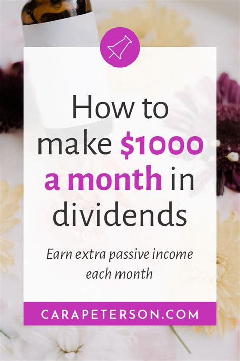 Learn how to make extra money, how to save money, how to start a blog, and more. How to make $1000 a month in dividends. Earn extra passive ...